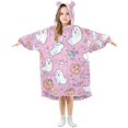thumbnail image 1 of FORMRS Wearable Blanket Hoodie with Sleeves for Kids Cozy Flannel Sweatshirt, Purple Halloween, 1 of 7