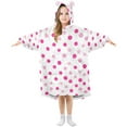 thumbnail image 1 of FORMRS Wearable Blanket Hoodie with Sleeves for Kids Cozy Flannel Sweatshirt, Purple Polka Dots, 1 of 7