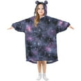 thumbnail image 1 of FORMRS Wearable Blanket Hoodie with Sleeves for Kids Cozy Flannel Sweatshirt, Purple Sky Pattern, 1 of 7