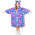 thumbnail image 1 of FORMRS Wearable Blanket Hoodie with Sleeves for Kids Cozy Flannel Sweatshirt, Purple Starfish Pattern, 1 of 7