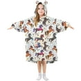 thumbnail image 1 of FORMRS Wearable Blanket Hoodie with Sleeves for Kids Cozy Flannel Sweatshirt, Rainbow Stars Pattern, 1 of 7