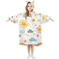 thumbnail image 1 of FORMRS Wearable Blanket Hoodie with Sleeves for Kids Cozy Flannel Sweatshirt, Rainbows Pattern, 1 of 7