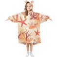 thumbnail image 1 of FORMRS Wearable Blanket Hoodie with Sleeves for Kids Cozy Flannel Sweatshirt, Red Starfish, 1 of 7