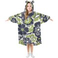 thumbnail image 1 of FORMRS Wearable Blanket Hoodie with Sleeves for Kids Cozy Flannel Sweatshirt, Retro Floral Pattern, 1 of 7