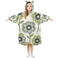 thumbnail image 1 of FORMRS Wearable Blanket Hoodie with Sleeves for Kids Cozy Flannel Sweatshirt, Retro Flower, 1 of 7