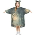 thumbnail image 1 of FORMRS Wearable Blanket Hoodie with Sleeves for Kids Cozy Flannel Sweatshirt, Retro Forest, 1 of 7