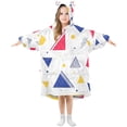 thumbnail image 1 of FORMRS Wearable Blanket Hoodie with Sleeves for Kids Cozy Flannel Sweatshirt, Simple Triangles, 1 of 7