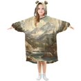 thumbnail image 1 of FORMRS Wearable Blanket Hoodie with Sleeves for Kids Cozy Flannel Sweatshirt, Snow Mountains, 1 of 7