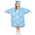 thumbnail image 1 of FORMRS Wearable Blanket Hoodie with Sleeves for Kids Cozy Flannel Sweatshirt, Snowflake Pattern, 1 of 7