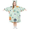 thumbnail image 1 of FORMRS Wearable Blanket Hoodie with Sleeves for Kids Cozy Flannel Sweatshirt, Space Patterns, 1 of 7