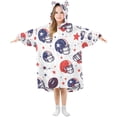 thumbnail image 1 of FORMRS Wearable Blanket Hoodie with Sleeves for Kids Cozy Flannel Sweatshirt, Star Spangled Helmets, 1 of 7