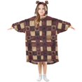 thumbnail image 1 of FORMRS Wearable Blanket Hoodie with Sleeves for Kids Cozy Flannel Sweatshirt, Star Spangled Squares, 1 of 7