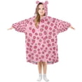 thumbnail image 1 of FORMRS Wearable Blanket Hoodie with Sleeves for Kids Cozy Flannel Sweatshirt, Strawberry Bliss, 1 of 7