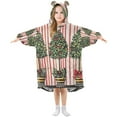 thumbnail image 1 of FORMRS Wearable Blanket Hoodie with Sleeves for Kids Cozy Flannel Sweatshirt, Stripes Trees, 1 of 7