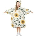 thumbnail image 1 of FORMRS Wearable Blanket Hoodie with Sleeves for Kids Cozy Flannel Sweatshirt, Sunflower Pattern, 1 of 7