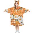 thumbnail image 1 of FORMRS Wearable Blanket Hoodie with Sleeves for Kids Cozy Flannel Sweatshirt, Sunny Floral, 1 of 7