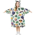 thumbnail image 1 of FORMRS Wearable Blanket Hoodie with Sleeves for Kids Cozy Flannel Sweatshirt, Vibrant Toucans Pattern, 1 of 7