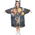 thumbnail image 1 of FORMRS Wearable Blanket Hoodie with Sleeves for Kids Cozy Flannel Sweatshirt, Watercolor Astronaut, 1 of 7