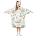 thumbnail image 1 of FORMRS Wearable Blanket Hoodie with Sleeves for Kids Cozy Flannel Sweatshirt, Watercolor Forest Pattern, 1 of 7