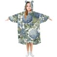 thumbnail image 1 of FORMRS Wearable Blanket Hoodie with Sleeves for Kids Cozy Flannel Sweatshirt, Watercolor Hydrangeas Pattern, 1 of 7