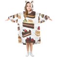 thumbnail image 1 of FORMRS Wearable Blanket Hoodie with Sleeves for Kids Cozy Flannel Sweatshirt, White Cakes Pattern, 1 of 7
