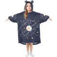 thumbnail image 1 of FORMRS Wearable Blanket Hoodie with Sleeves for Kids Cozy Flannel Sweatshirt, White Planet, 1 of 7