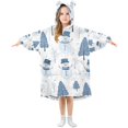 thumbnail image 1 of FORMRS Wearable Blanket Hoodie with Sleeves for Kids Cozy Flannel Sweatshirt, White Snowman, 1 of 7