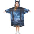 thumbnail image 1 of FORMRS Wearable Blanket Hoodie with Sleeves for Kids Cozy Flannel Sweatshirt, Window Space, 1 of 7