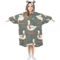 thumbnail image 1 of FORMRS Wearable Blanket Hoodie with Sleeves for Kids Cozy Flannel Sweatshirt, Winter Goose, 1 of 7