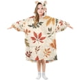 thumbnail image 1 of FORMRS Wearable Blanket Hoodie with Sleeves for Kids Cozy Flannel Sweatshirt, Yellow Autumn Leaves, 1 of 7
