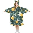 thumbnail image 1 of FORMRS Wearable Blanket Hoodie with Sleeves for Kids Cozy Flannel Sweatshirt, Yellow Lemons, 1 of 7