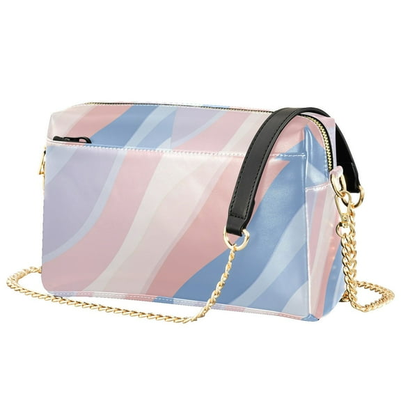 FORMRS Women Crossbody Purse with Chain Strap Vegan Leather Shoulder Handbag, Abstract Blue