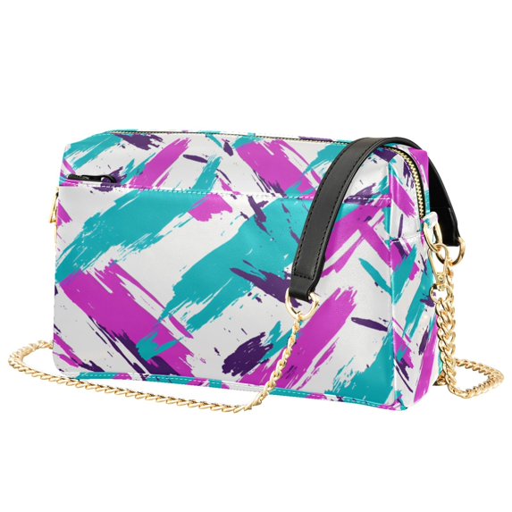 FORMRS Women Crossbody Purse with Chain Strap Vegan Leather Shoulder Handbag, Abstract Drawing