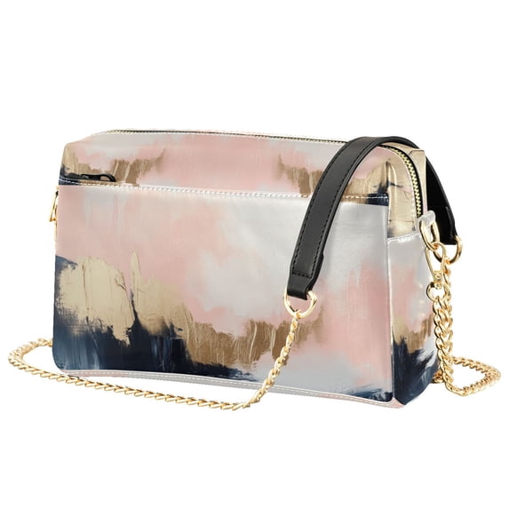 FORMRS Women Crossbody Purse with Chain Strap Vegan Leather Shoulder Handbag, Abstract Landscape