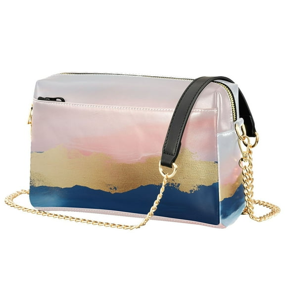 FORMRS Women Crossbody Purse with Chain Strap Vegan Leather Shoulder Handbag, Abstract Painting