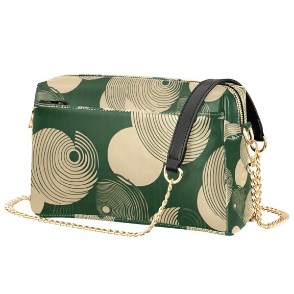 FORMRS Women Crossbody Purse with Chain Strap Vegan Leather Shoulder Handbag, Beige Abstract