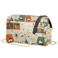 thumbnail image 1 of FORMRS Women Crossbody Purse with Chain Strap Vegan Leather Shoulder Handbag, Beige Cats Reading, 1 of 7