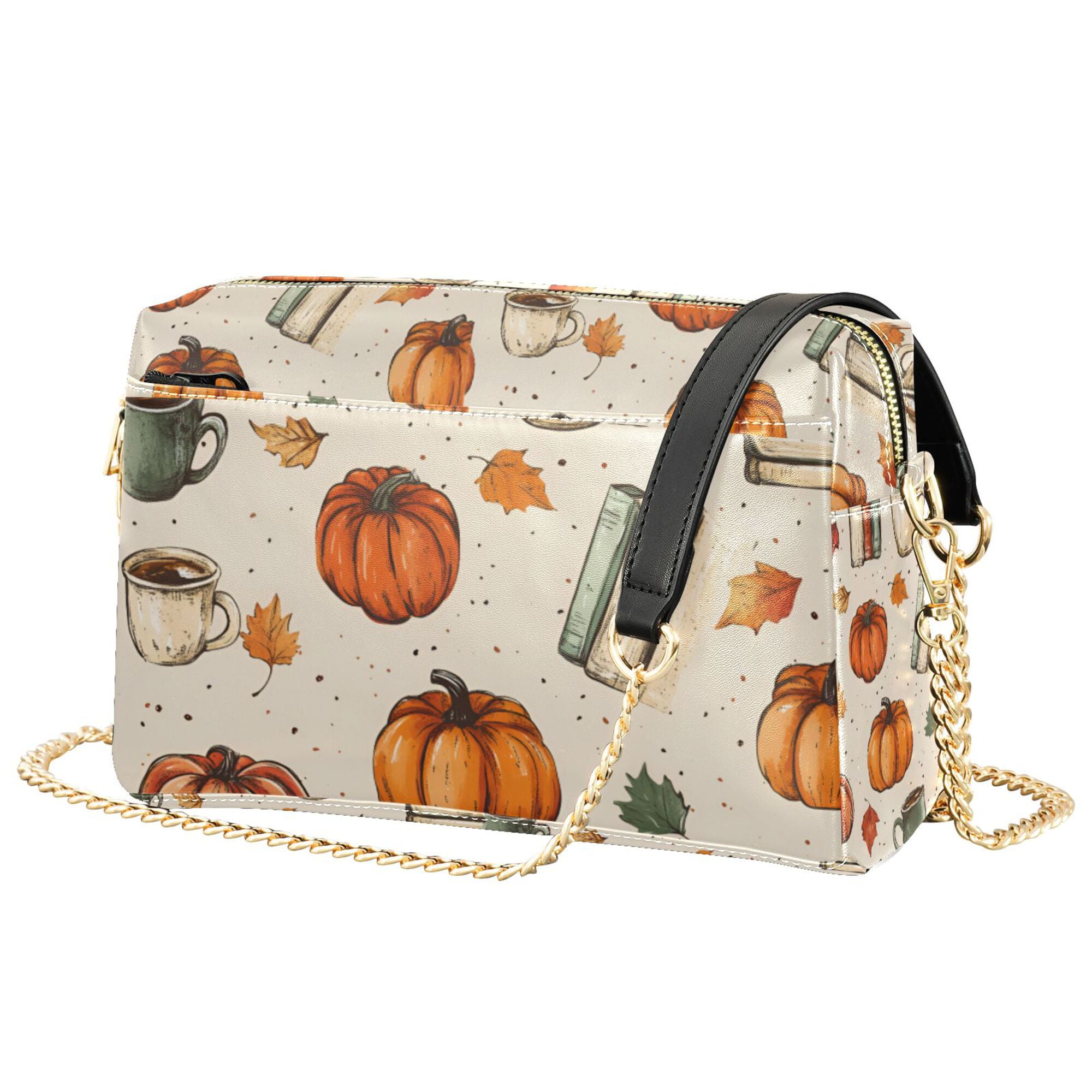 FORMRS Women Crossbody Purse with Chain Strap Vegan Leather Shoulder Handbag, Beige Fall Coffee