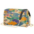 thumbnail image 1 of FORMRS Women Crossbody Purse with Chain Strap Vegan Leather Shoulder Handbag, Beige Floral Wave, 1 of 7