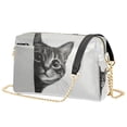 thumbnail image 1 of FORMRS Women Crossbody Purse with Chain Strap Vegan Leather Shoulder Handbag, Black Cute Cat, 1 of 7