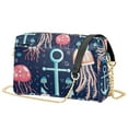 thumbnail image 1 of FORMRS Women Crossbody Purse with Chain Strap Vegan Leather Shoulder Handbag, Blue Anchor, 1 of 7