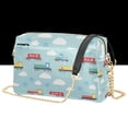 thumbnail image 1 of FORMRS Women Crossbody Purse with Chain Strap Vegan Leather Shoulder Handbag, Blue Trains Pattern, 1 of 7