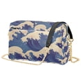 thumbnail image 1 of FORMRS Women Crossbody Purse with Chain Strap Vegan Leather Shoulder Handbag, Blue Wave Pattern, 1 of 7