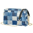thumbnail image 1 of FORMRS Women Crossbody Purse with Chain Strap Vegan Leather Shoulder Handbag, Blue and Gray Plaid Pattern, 1 of 7