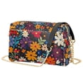 thumbnail image 1 of FORMRS Women Crossbody Purse with Chain Strap Vegan Leather Shoulder Handbag, Bright Colorful Flowers Pattern, 1 of 7