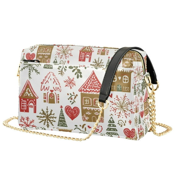 FORMRS Women Crossbody Purse with Chain Strap Vegan Leather Shoulder Handbag, Brown Nordic Christmas House