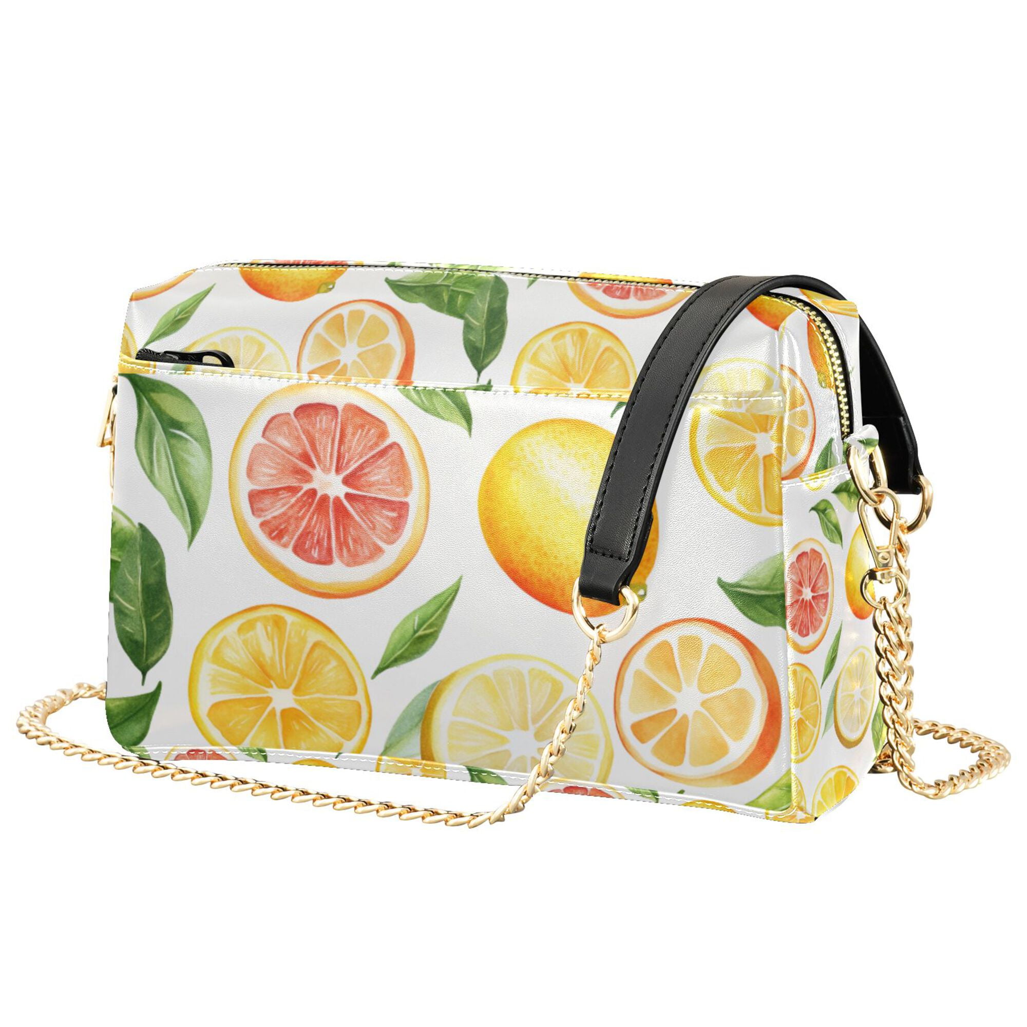FORMRS Women Crossbody Purse with Chain Strap Vegan Leather Shoulder Handbag, Candy Lemon