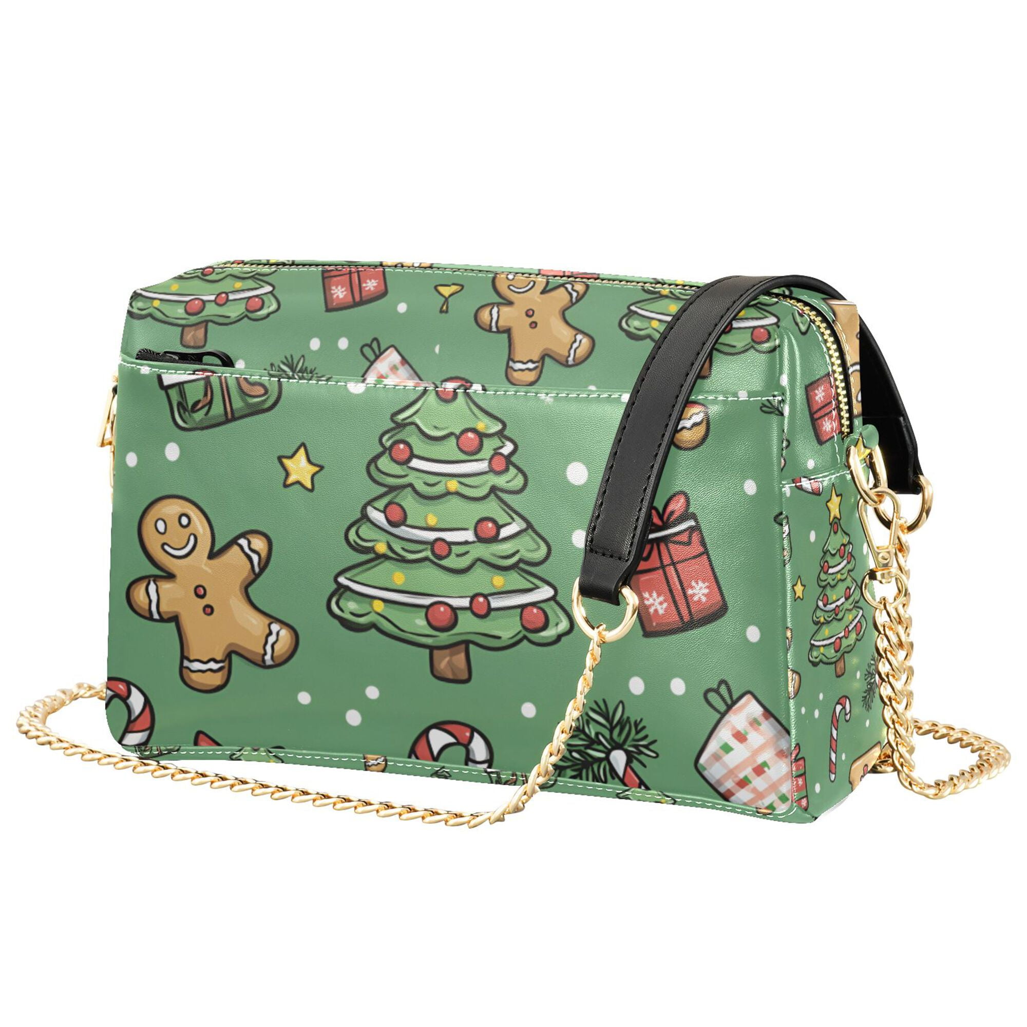 FORMRS Women Crossbody Purse with Chain Strap Vegan Leather Shoulder Handbag, Christmas Cookies