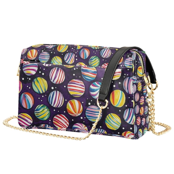 FORMRS Women Crossbody Purse with Chain Strap Vegan Leather Shoulder Handbag, Colorful Candies