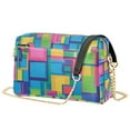 thumbnail image 1 of FORMRS Women Crossbody Purse with Chain Strap Vegan Leather Shoulder Handbag, Colorful Geometric Pattern, 1 of 7